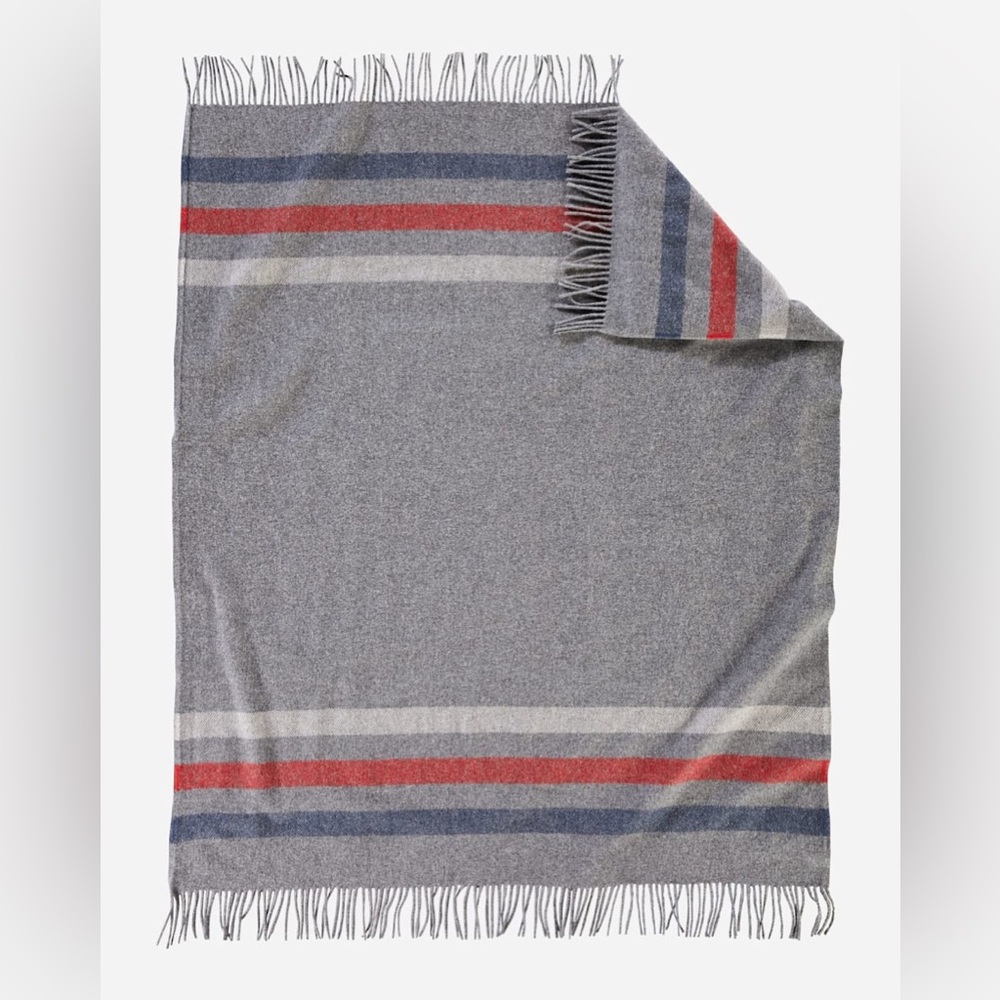 NWT Pendleton Wool Throw Blanket Eco-Wise Fringed Washable 54x60 "Made in USA"